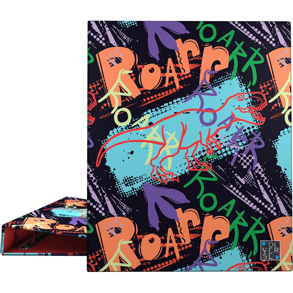 Grafoplás 88142619 A4 Ring Binder, 4 Mixed Rings, 25 mm, Diverse Jurassic Collection