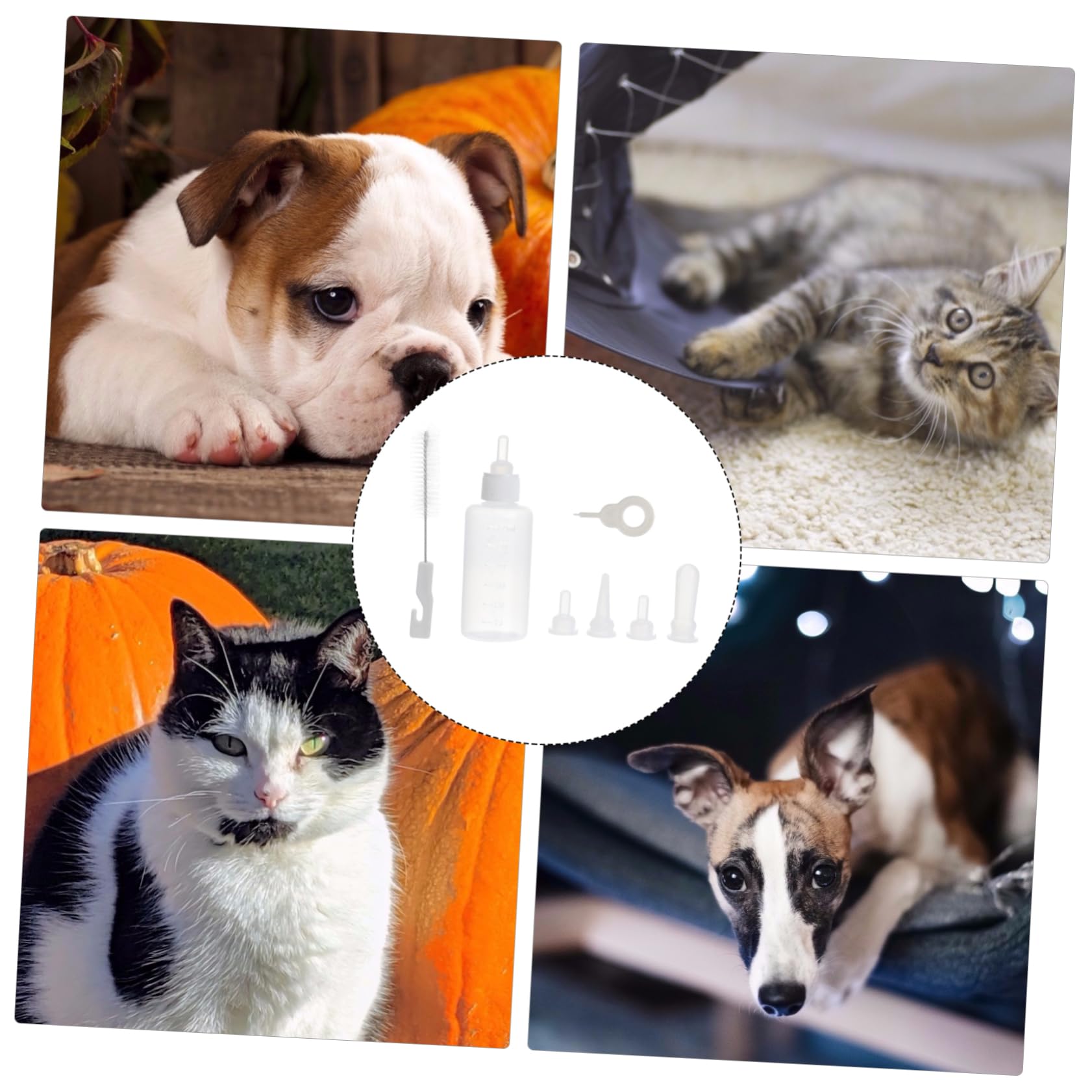 Levemolo Pet Milk Feeding Bottle Set 2 Units Cat and Dog Nursing Bottles Portable and Safe for Newborn Pups and Kittens