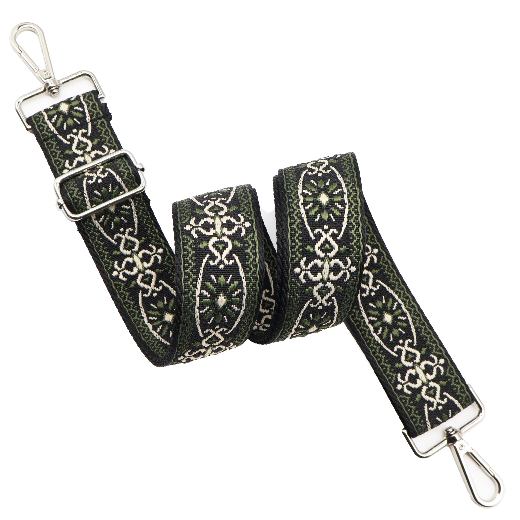LEMEDE Purse Strap Adjustable Replacement Crossbody Bag Strap Retro Jacquard Embroidery Shoulder Straps for Canvas Bag