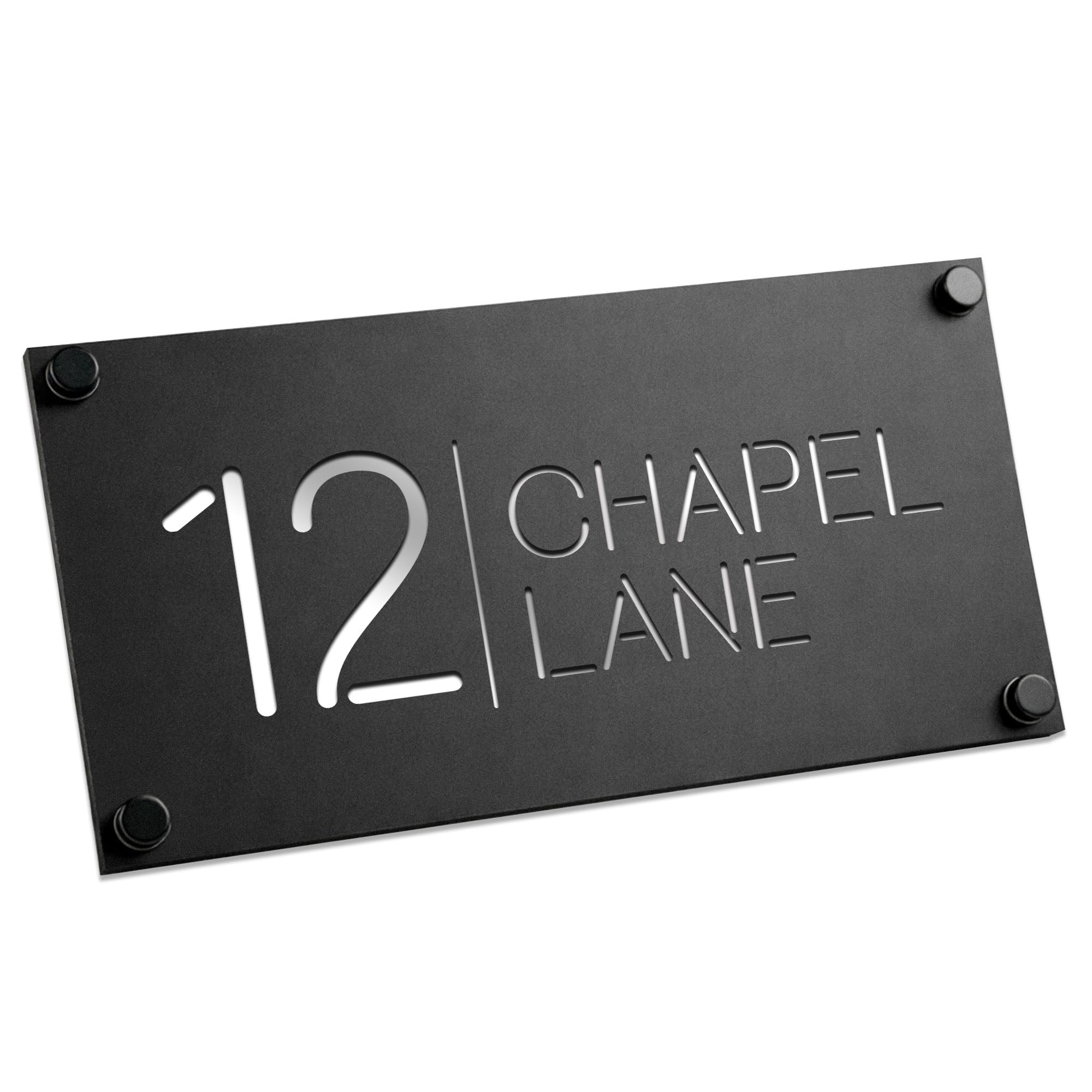 RED OCEAN Number Signs Personalised House Laser Cut Door Street Address Black Plaque Modern House Sign