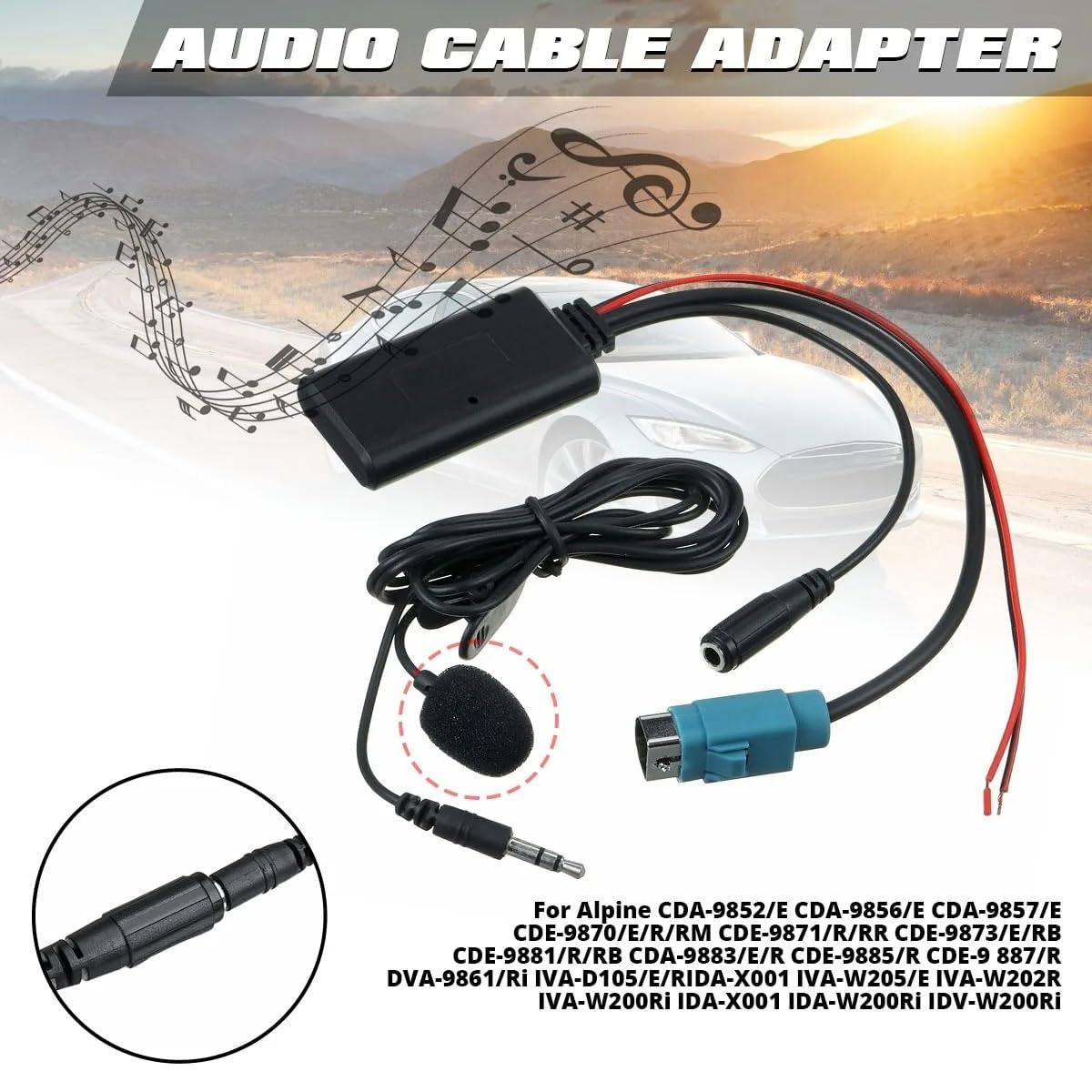 YUYUE Car Radio KCE-236B 9870 9872 Stereo Bluetooth Adapter AUX-in Audio Adapter for Alpine KCE-236B