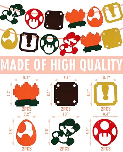 Miniatura 4 de MEANT2TOBE Cartel de feliz cumpleaños de Super Mario, decoración de suministros de cumpleaños para fiesta de Mario, rojo, blanco, azul, 5 tiras,