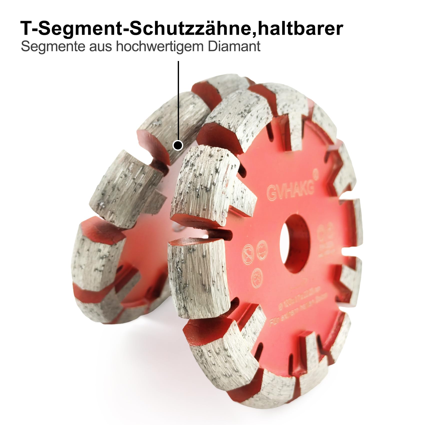 Tuck Point,Hoja de sierra de diamante para suelo radiante, suelo de hormigón muy duro y distancia, ancho de segmento de 17 mm, altura de segmento de 12 mm, corte seco premium (120x17x22.23 mm)