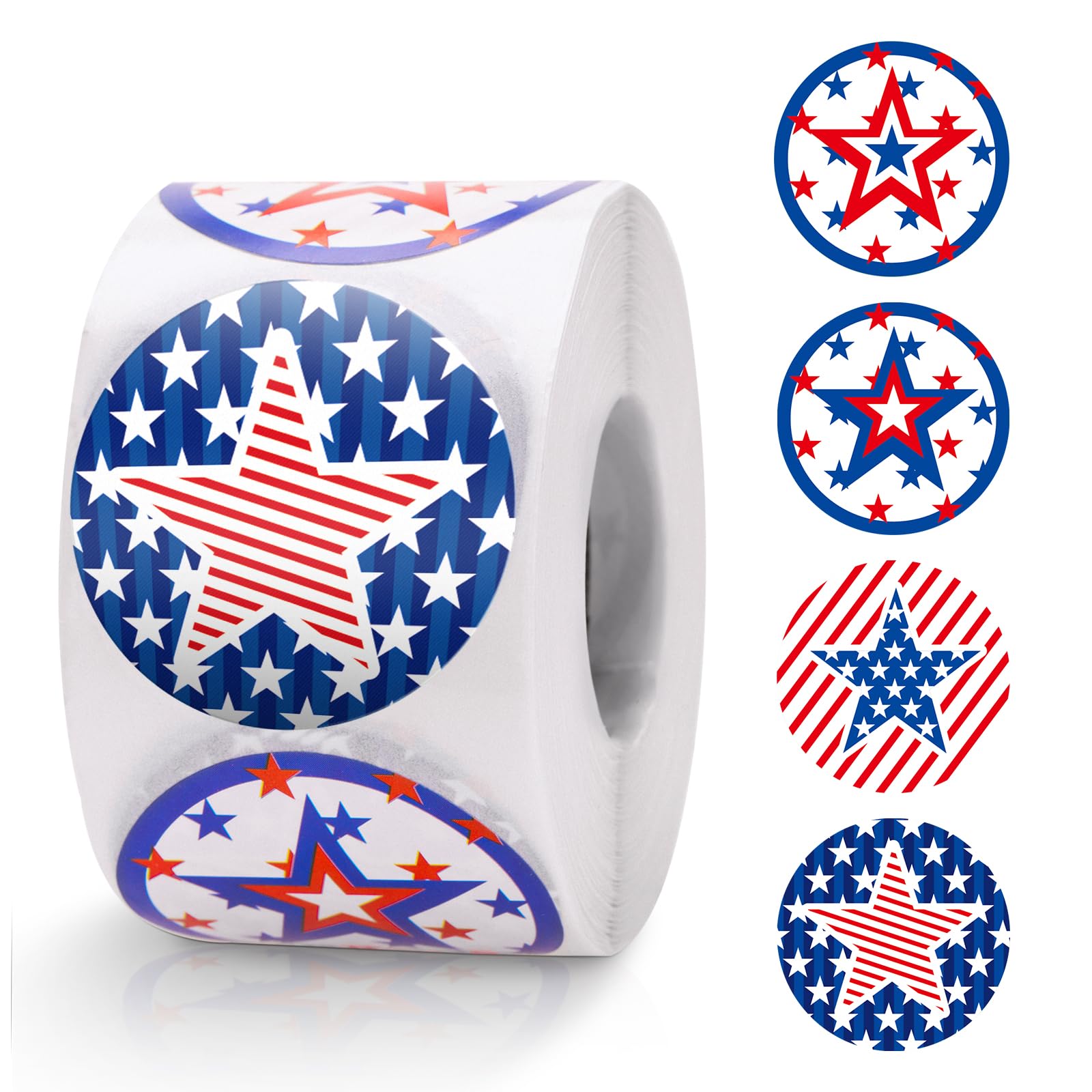 Anwyll American Flag Stickers - 500Pcs 1.5Inch USA Patriotic Seals Labels Stickers Self Adhesive 4th of July Sticker Memorial Veterans Day Sticker for