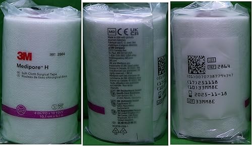 Miniatura 2 de 3M Medipore H - Cinta quirúrgica de tela suave, 4 pulgadas de ancho por 10 yardas (3 rollos)