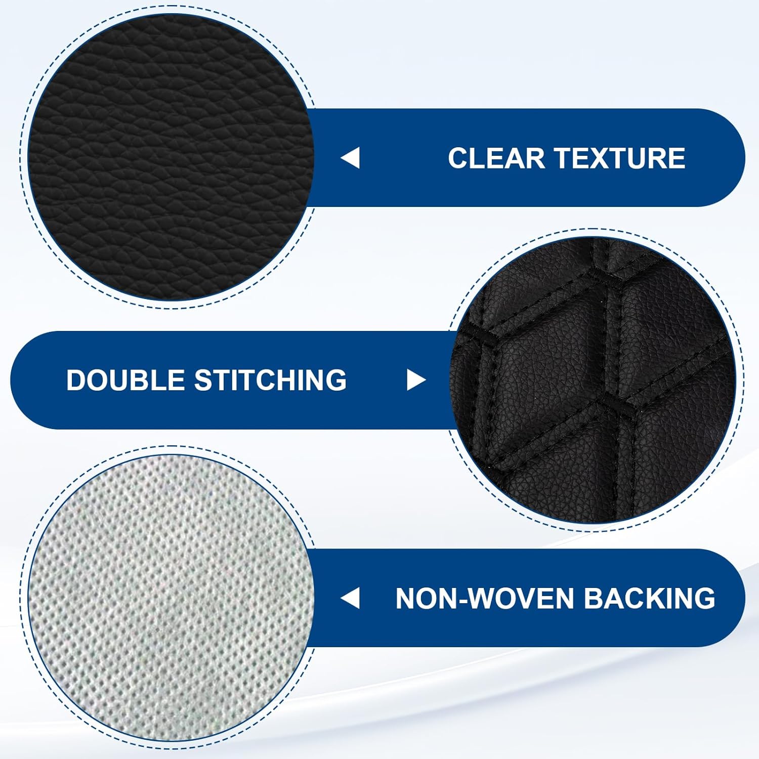 5 Yard Vinyl Faux Leather Quilted Fabric Foam Backed,63" Wide DIY Upholstery Fabric for Car Headliner,Home Decor, Headboards,and More,Black