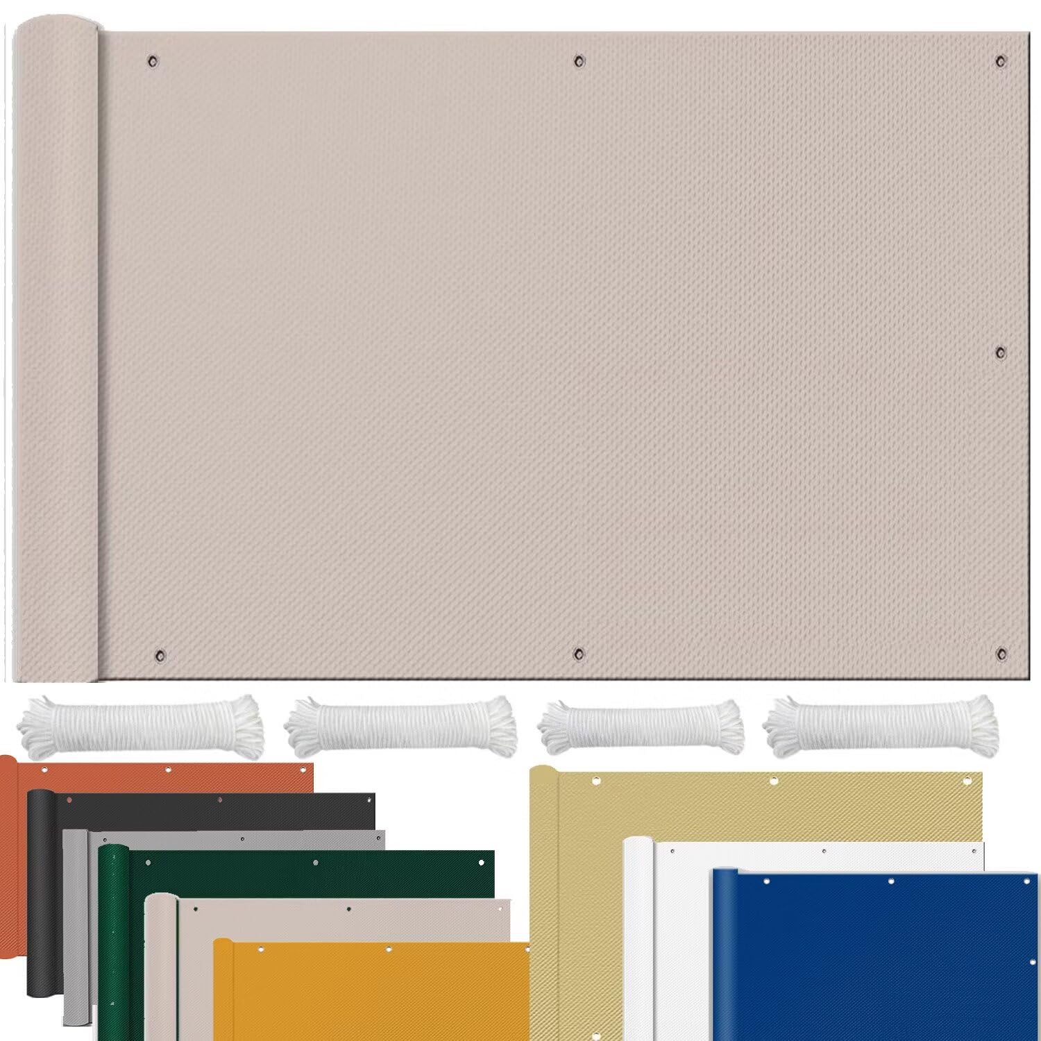 Voile d'ombrage taupe 1,2x3m imperméable pour terrasse et balcon au mètre