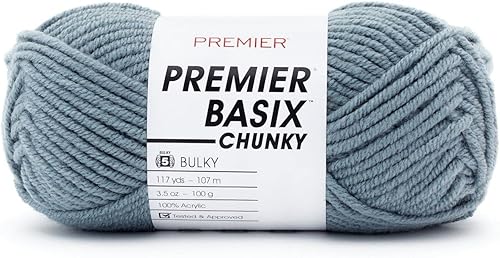 Miniatura 8 de Premier Yarns Basix - Hilo grueso, perfecto para manualidades rápidas, peso voluminoso, hilo acrílico, jade, 3.5 onzas, 117 yardas