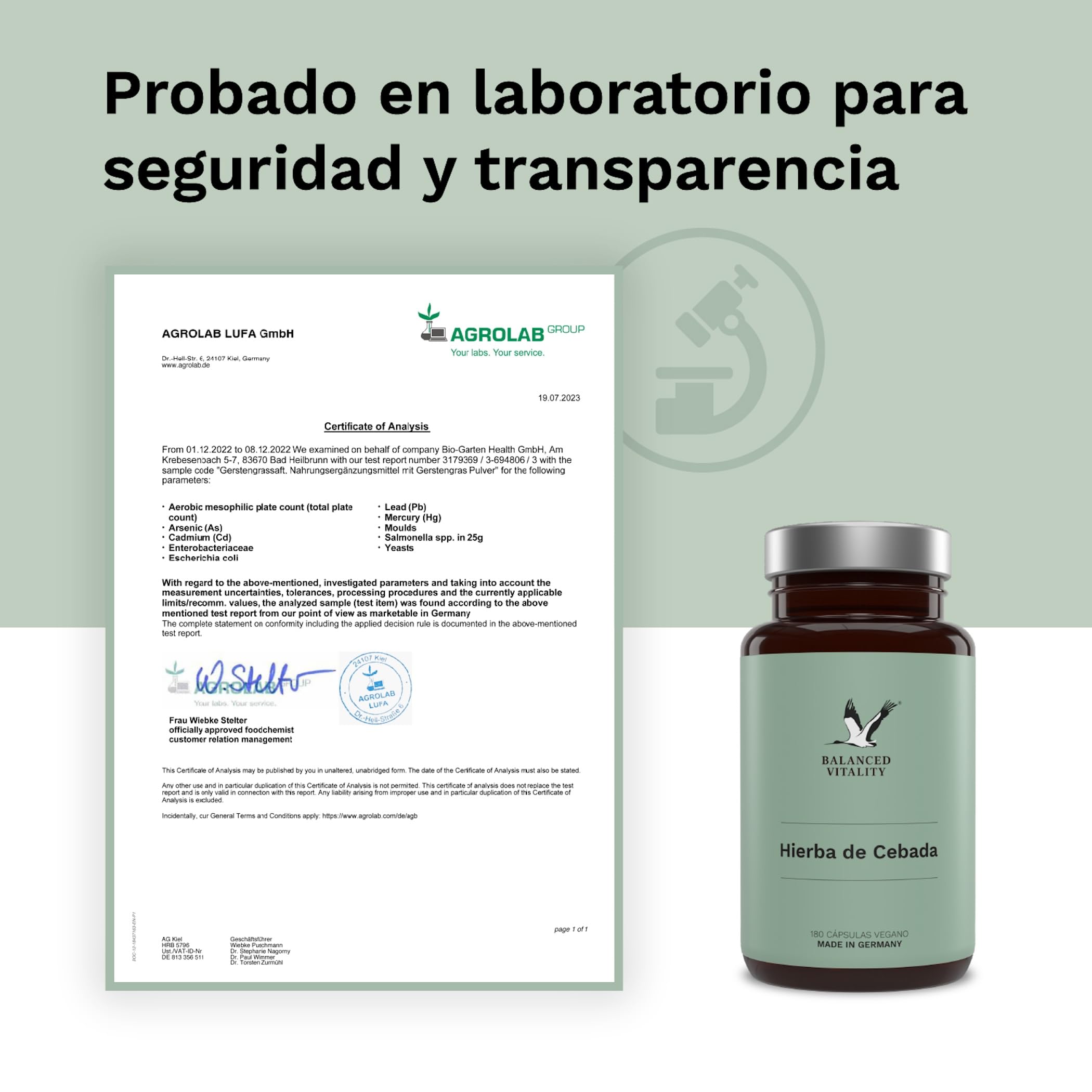 Hierba de cebada Balanced Vitality – proveedor de nutrientes variado – superalimento natural – sin aditivos – probado en laboratorio – 180 pastillas veganas para 2 meses – Made in Germany