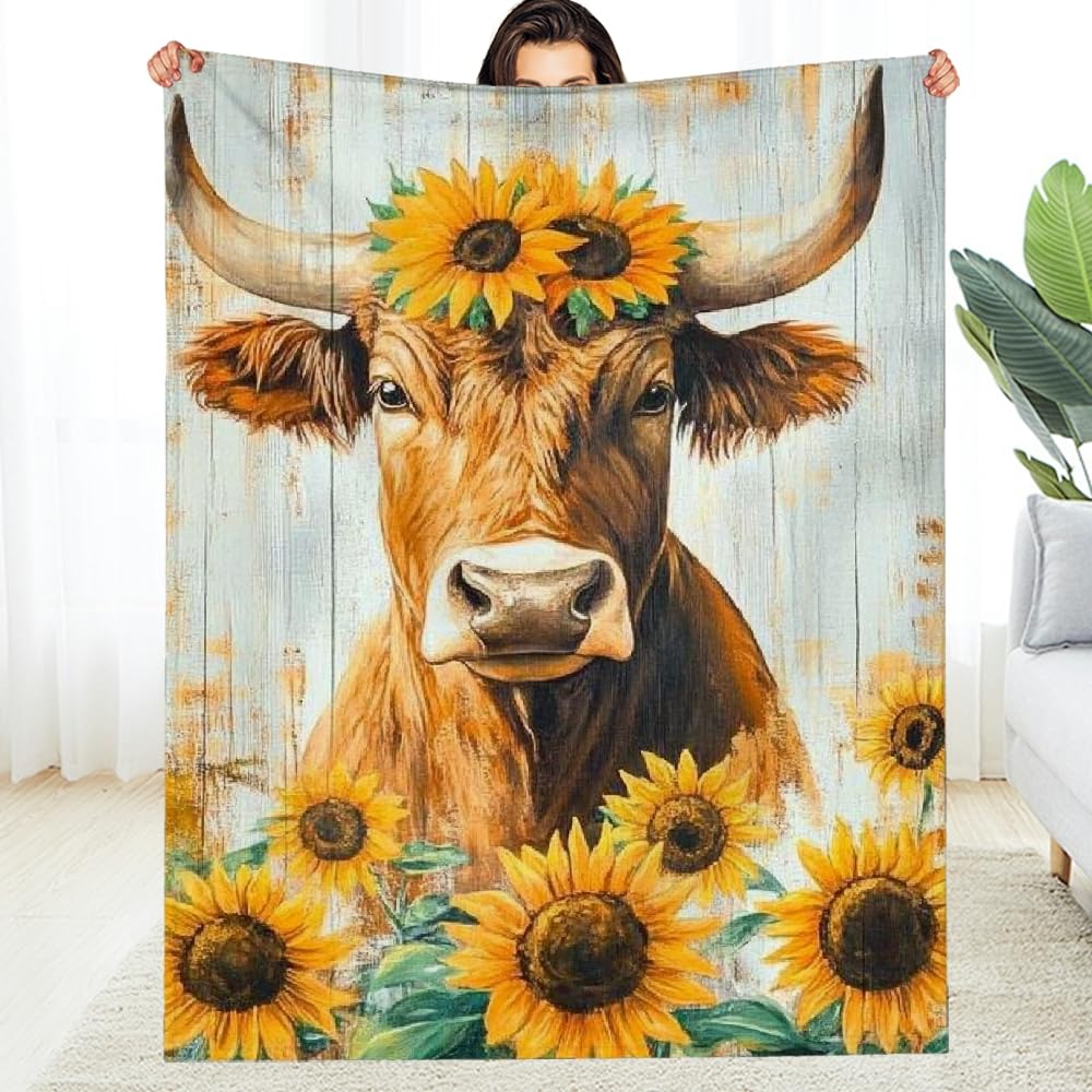 Couverture tournesol douce et chaude, plaid thermique toutes saisons