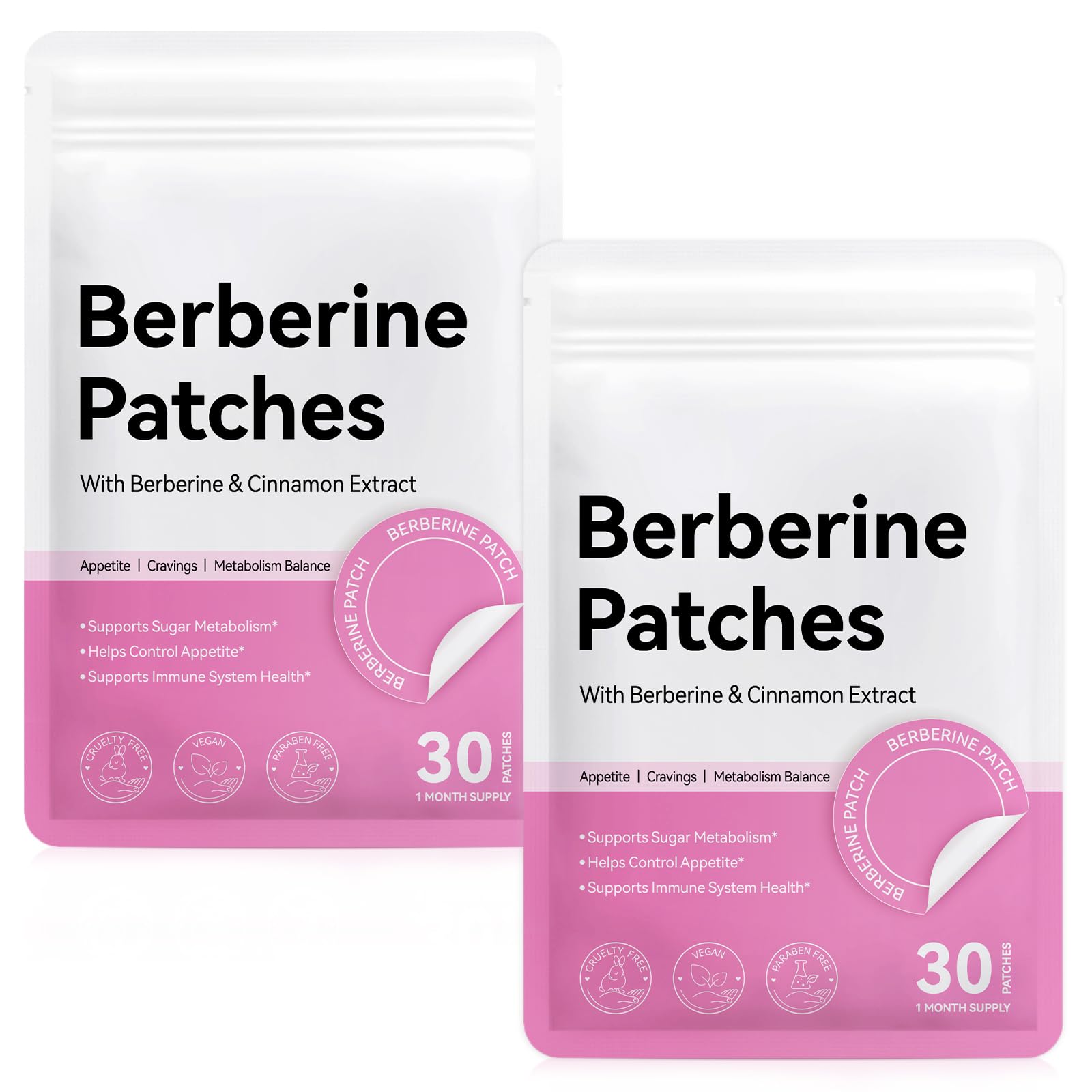 2 Pack Moringa Berberine X NAD Patches, Natural Patch 8-Hour Advanced Bioavailable Formula with Cinnamon, Pomegranate, L-Glutamine, Chromium, Easy-Apply Topical Patch for Metabolic Wellness,30 Patches 2 Packs