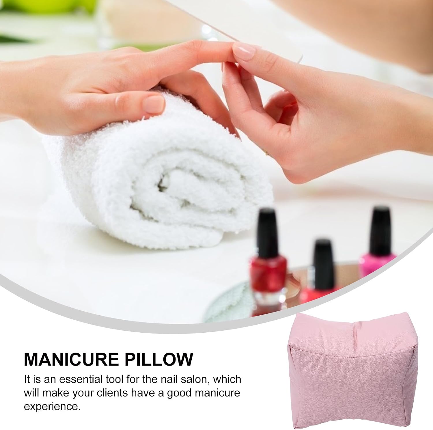 Manicure Hand Pillow and Foot Pillow PU Leather Cushion for Wrist Support