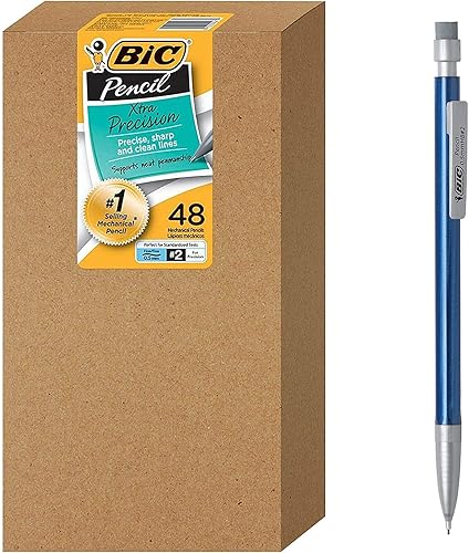 Miniatura 2 de BIC Xtra-Precision - Portaminas con barril metálico, punta fina (0.020 in), paquete de 48 unidades (WX7AZ668-A-BLK) (paquete de 12, 576 unidades en