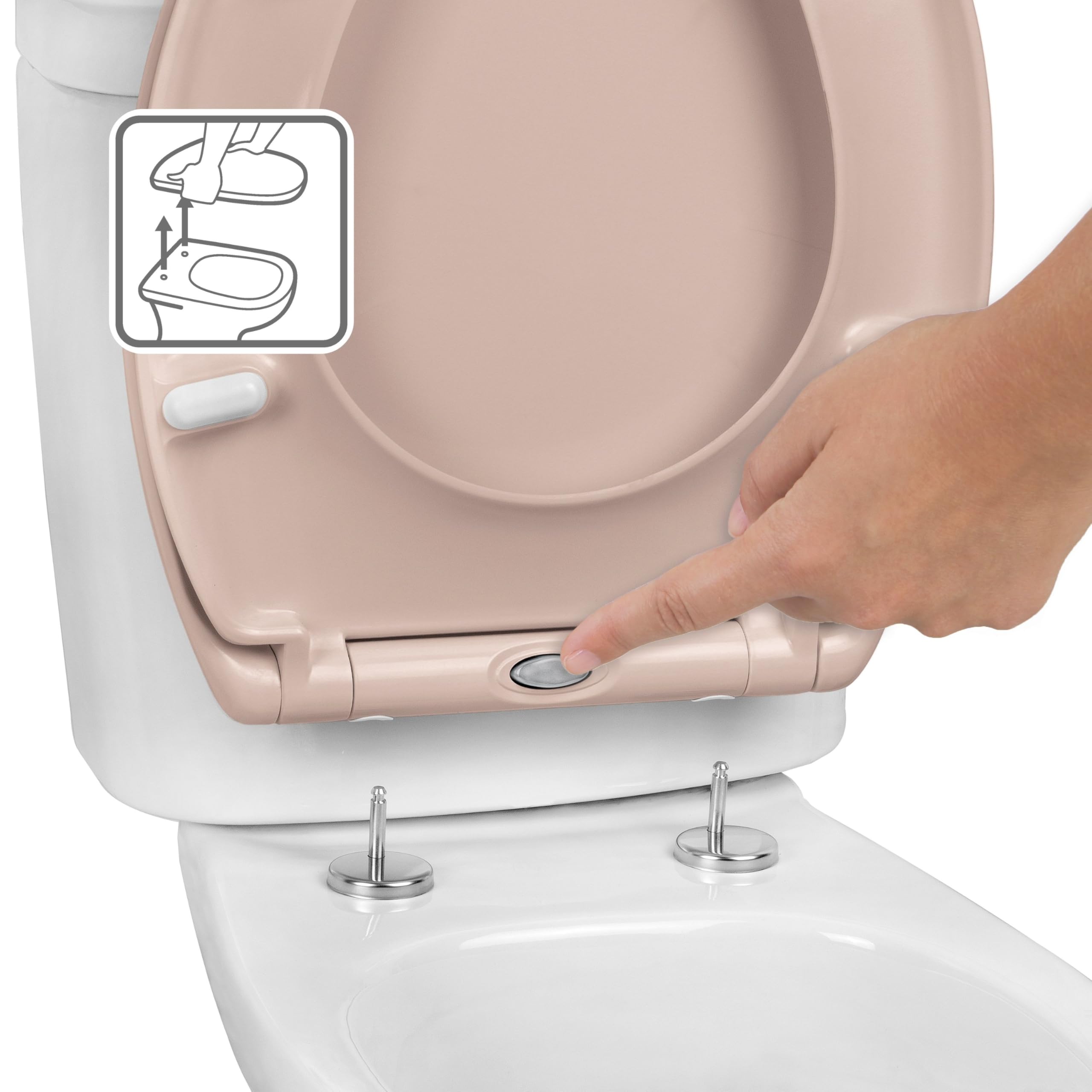 TATAY Tapa WC Comfort Fácil de Limpiar Gran Resistencia y Anti Bacteriana | Tapa WC | Diseño Universal | Duroplast Universal Caída Amortiguada | Montaje Rápido y Fácil | Forma Ovalada | Modelo - Shell