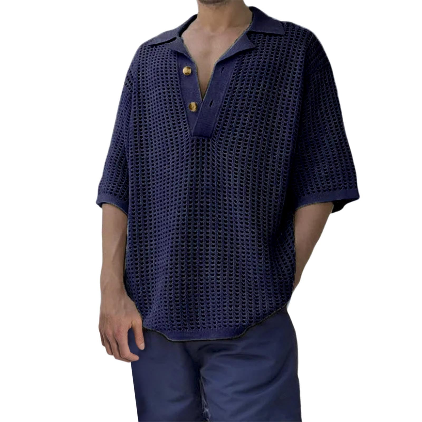 Polo en maille de qualité supérieure avec col côtelé homme