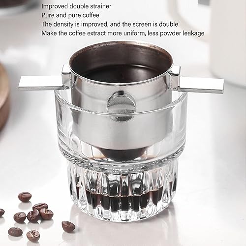 Miniatura 6 de Filtro de café portátil para verter sobre café, plegable, reutilizable, de acero inoxidable, filtro de café de goteo lento para viajes, camping,