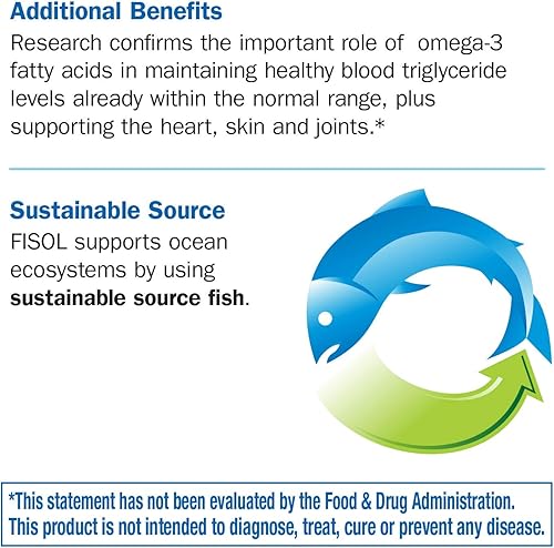 Miniatura 6 de Nature's Way Fisol 50 EPA y DHA - Cápsulas blandas de aceite de pescado con revestimiento entérico sin pescado, 180 unidades