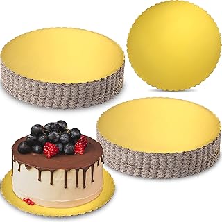 Nuenen 50 Pack 10 inch Gold Cake Boards Cardboard Cake Rounds Circle Rou...