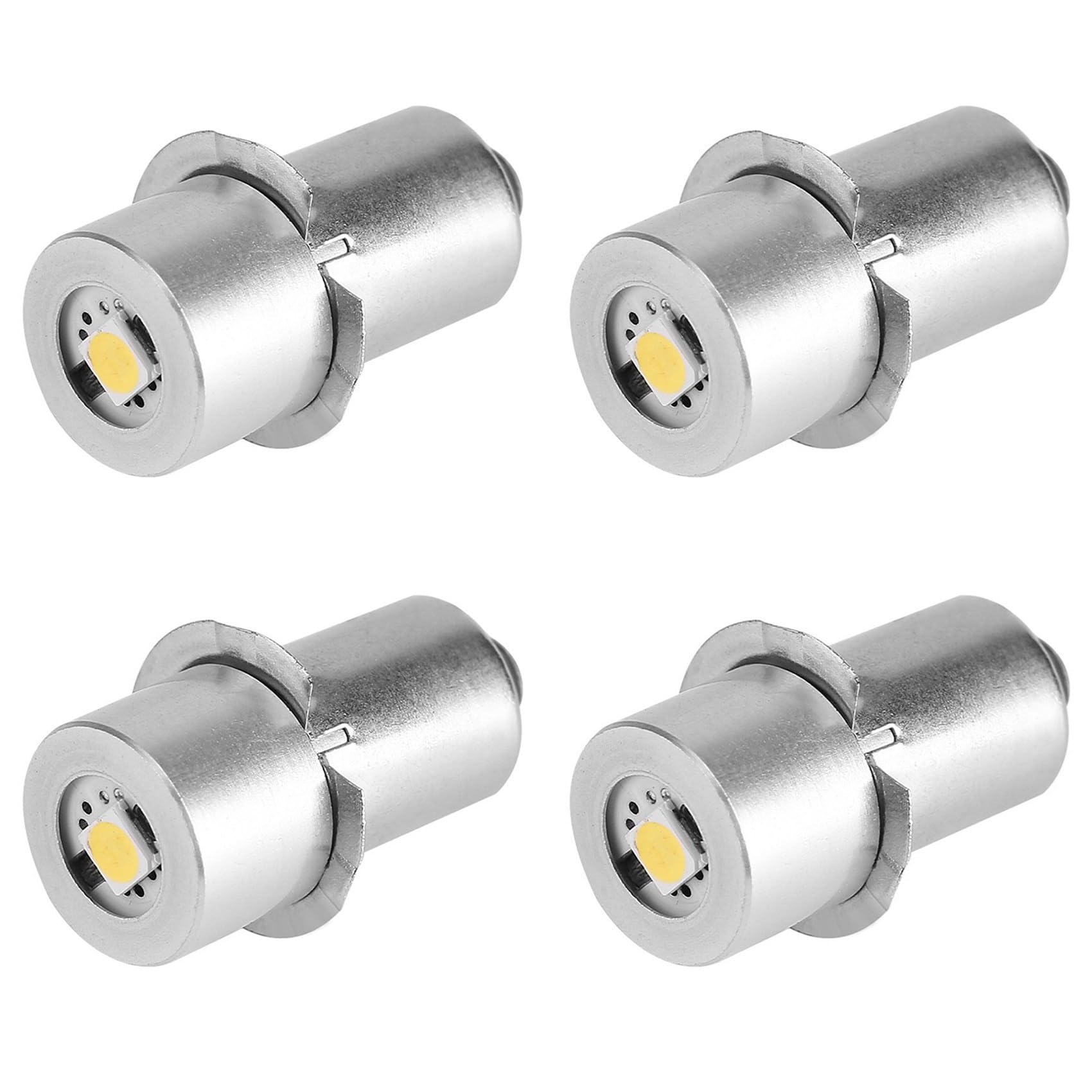 Hndhbfgrt 4X 1W P13.5S Led Flashlight Bulb, 100-110LM 2700-7000K Replacement Bulb Torch Lamp Emergency Work Light(3V)