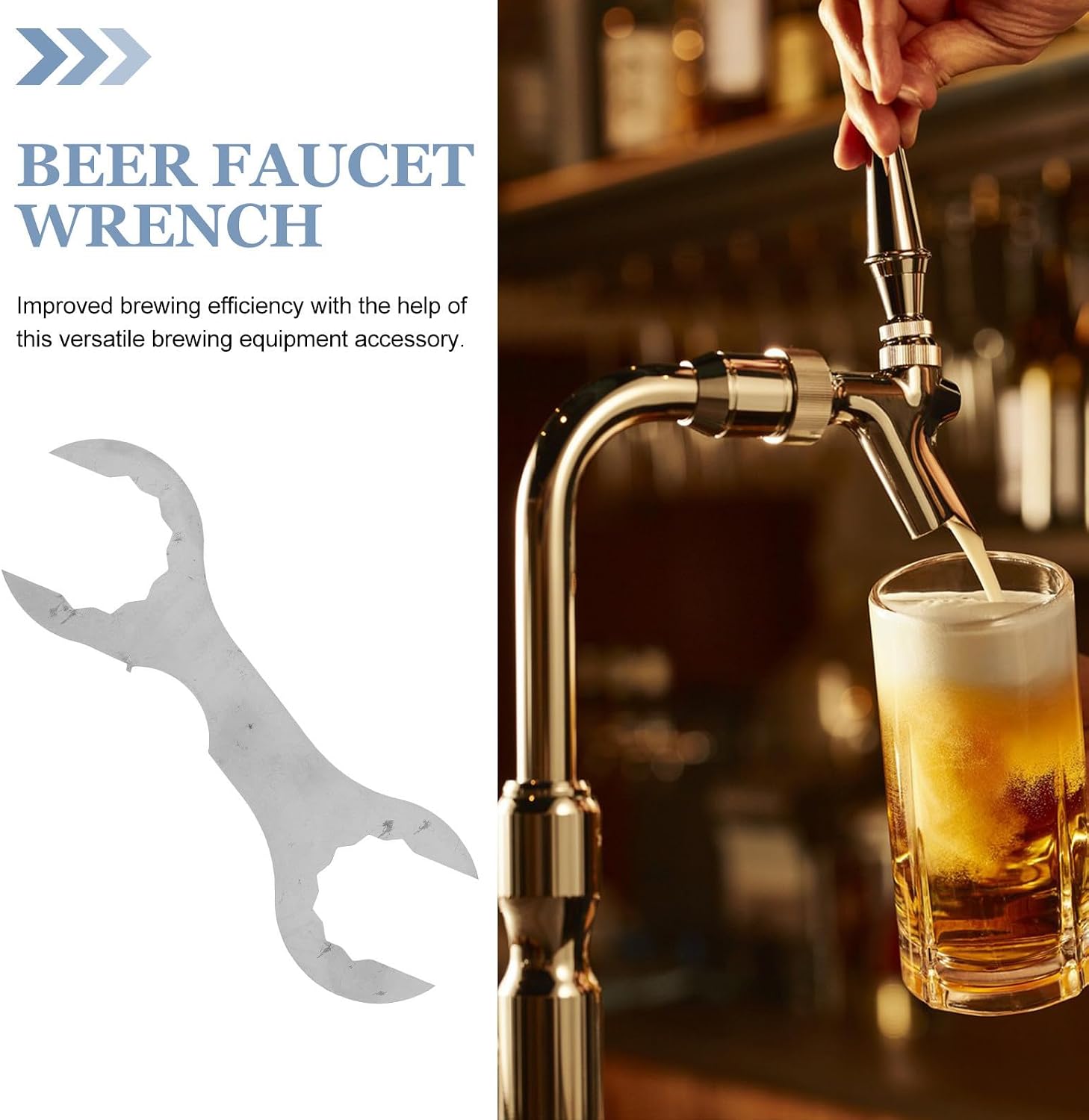 Beer Faucet Wrench, Stainless Steel, Oktoberfest Decor