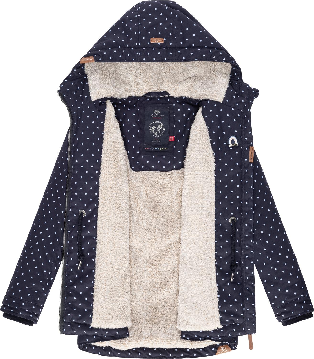 Ragwear Chaqueta de invierno para niños y niñas, impermeable, transpirable, Layra Dots 128-152