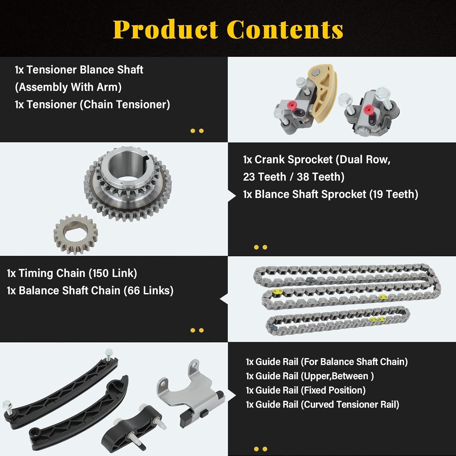 OCPTY Engine Timing Chain Kit Sets TK348 fits for for Buick Regal for Cadillac ATS CTS for Chevrolet Colorado Malibu Limited Impala Malibu for GMC Acadia Canyon 2.0L 2.5L