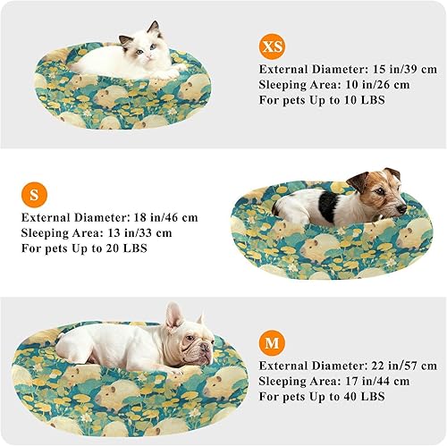 Miniatura 7 de Green Cute Capybaras Warm & Soft Pet Dog Bed fluffier Calming Bed for Medium Size Pets Supplies Camas para mascotas Grandes