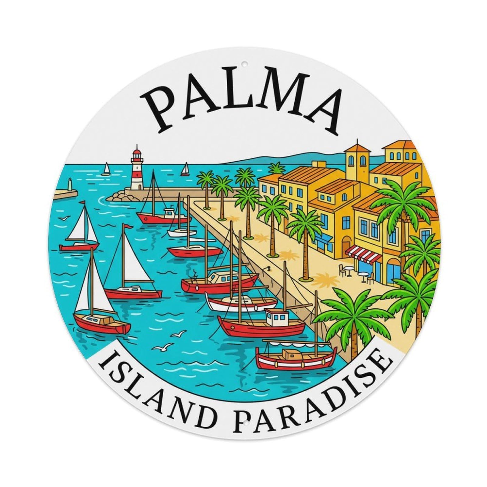 Tgrcjimh Style Metal Tin Sign Vintage Travel Palma Spain Trend