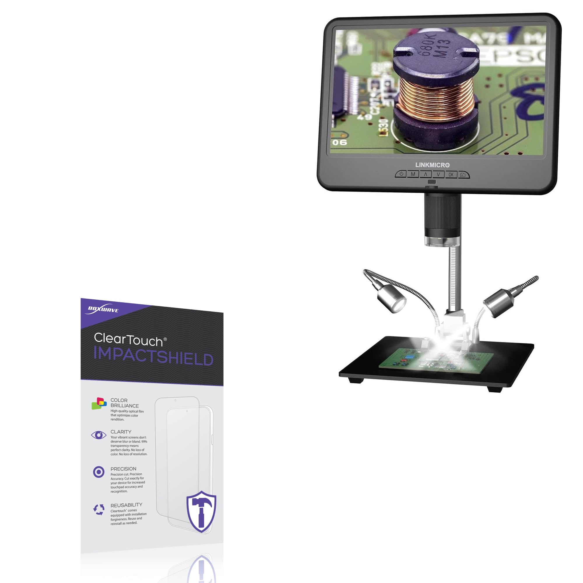 BoxWave Screen Protector Compatible with LinkMicro LM210S10.1 - ClearTouch ImpactShield (2-Pack), Impenetrable Screen Protector Flexible Film