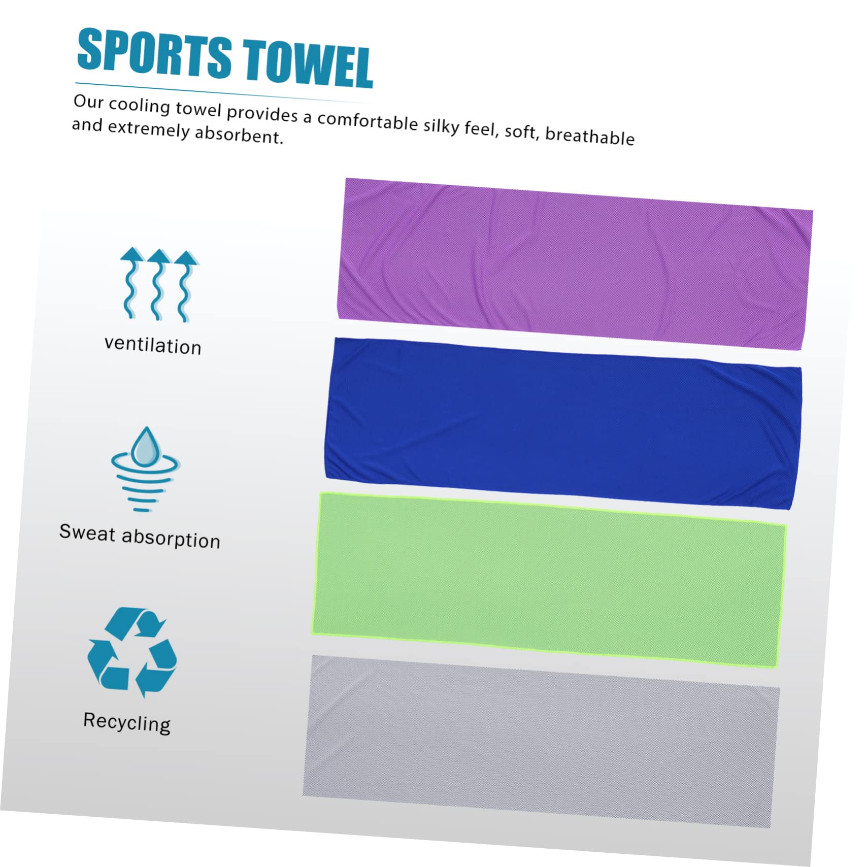 SUPVOX 3 Set Di Asciugamani Rinfrescanti Sportivi Robusti E Ad Asciugatura Rapida Per Il Caldo E Lesercizio Fisico 4 Pezzi * 3