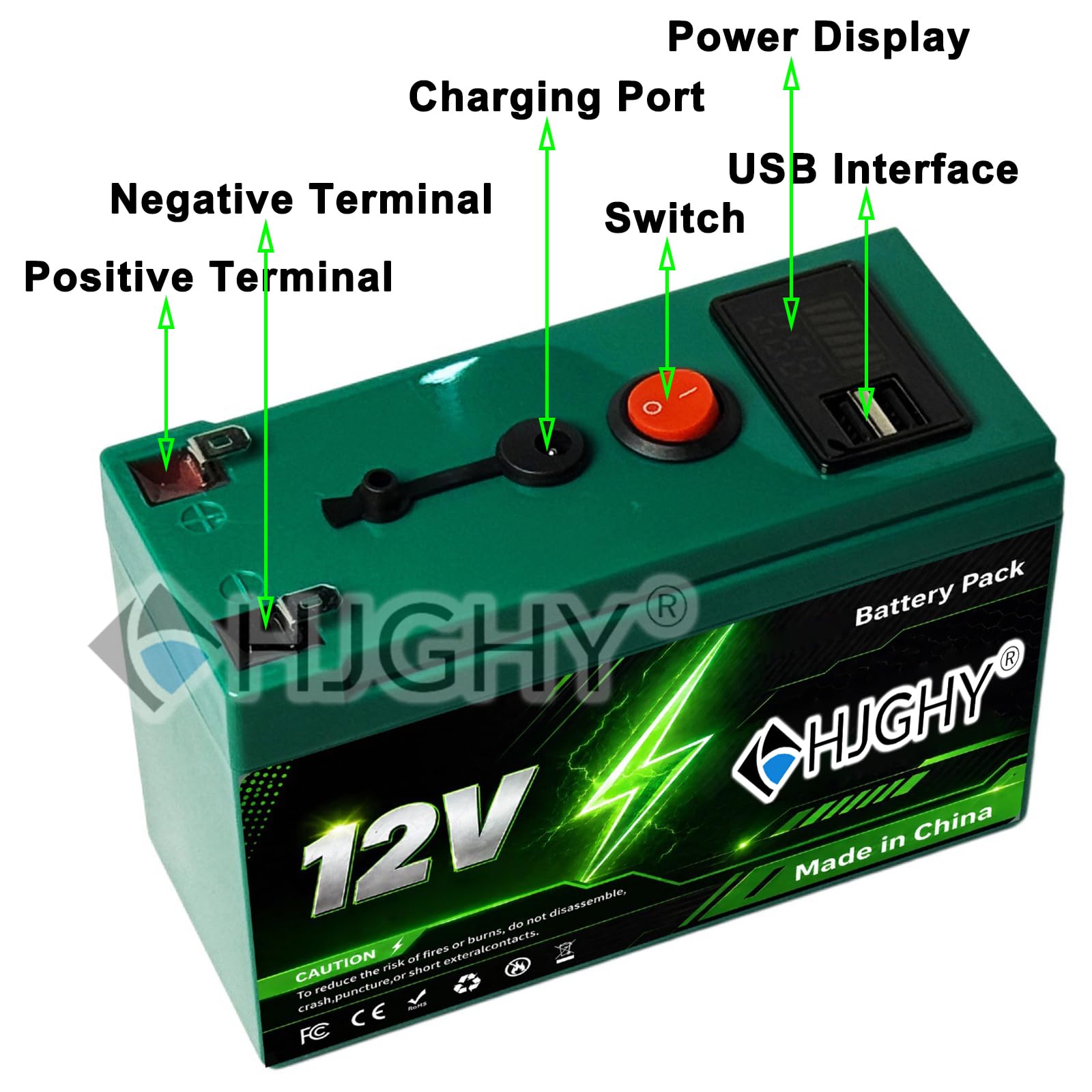 Batteria al Litio Ferro fosfato 12V Batteria al Litio | Batteria al litio portatile da esterno da 12 V 6 Ah 8 Ah 10 Ah 12 Ah 15 Ah, batteria di ricambio da 12 Volt per luci a LED