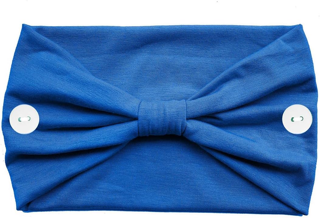 Wide Headbands for Women, Running & Fitness (Non-Slip Sweat-Wicking) Adjustable Workout Headband with Mask Strap Relief for Yoga