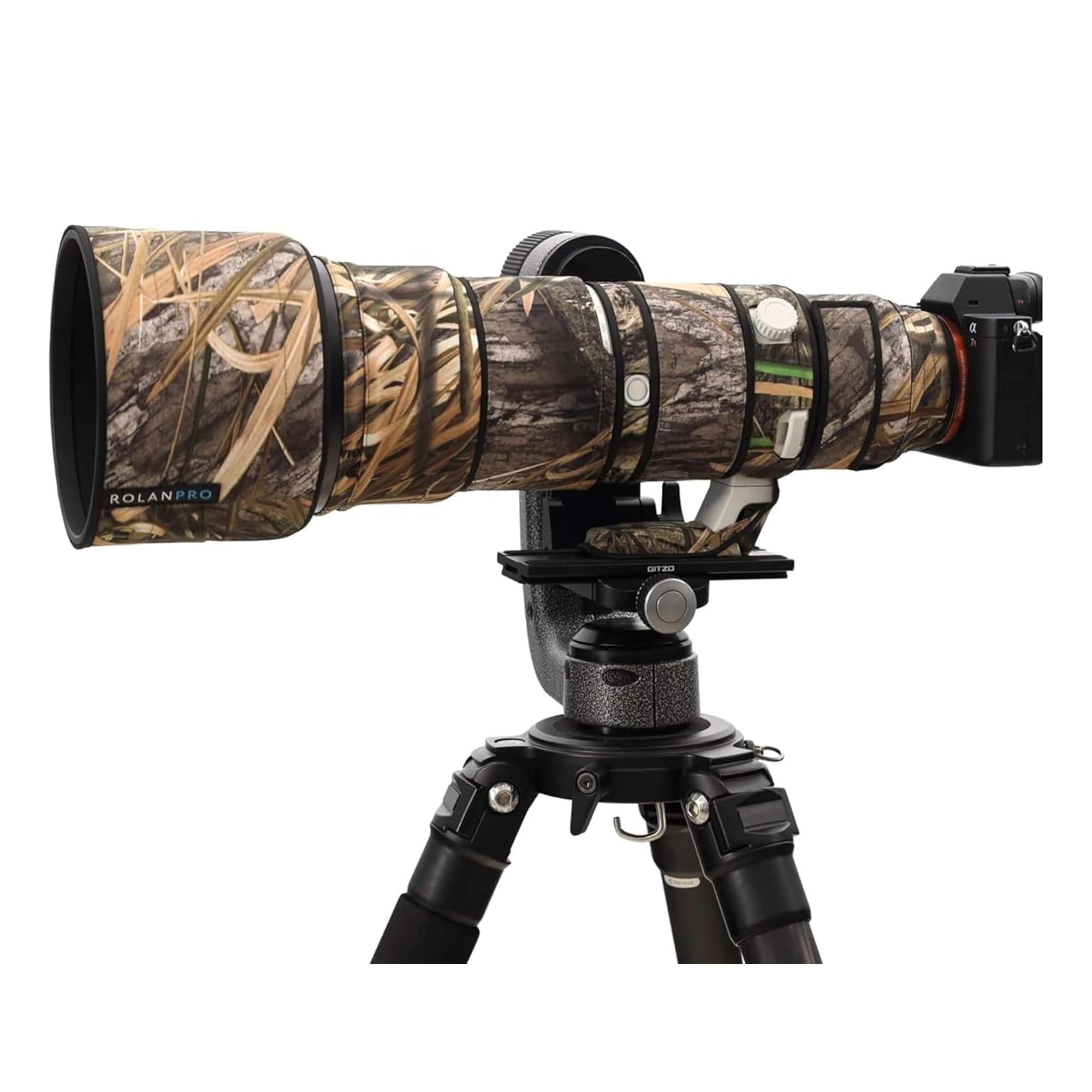 ROLANPRO 防水レンズカバー ソニー Sony FE 400-800mm F6.3-8 G OSS (SEL400800G) 用 望遠レンズ 保護カバー 傷防止 野鳥撮影 迷彩レインカバー - #49 リード迷彩 防水