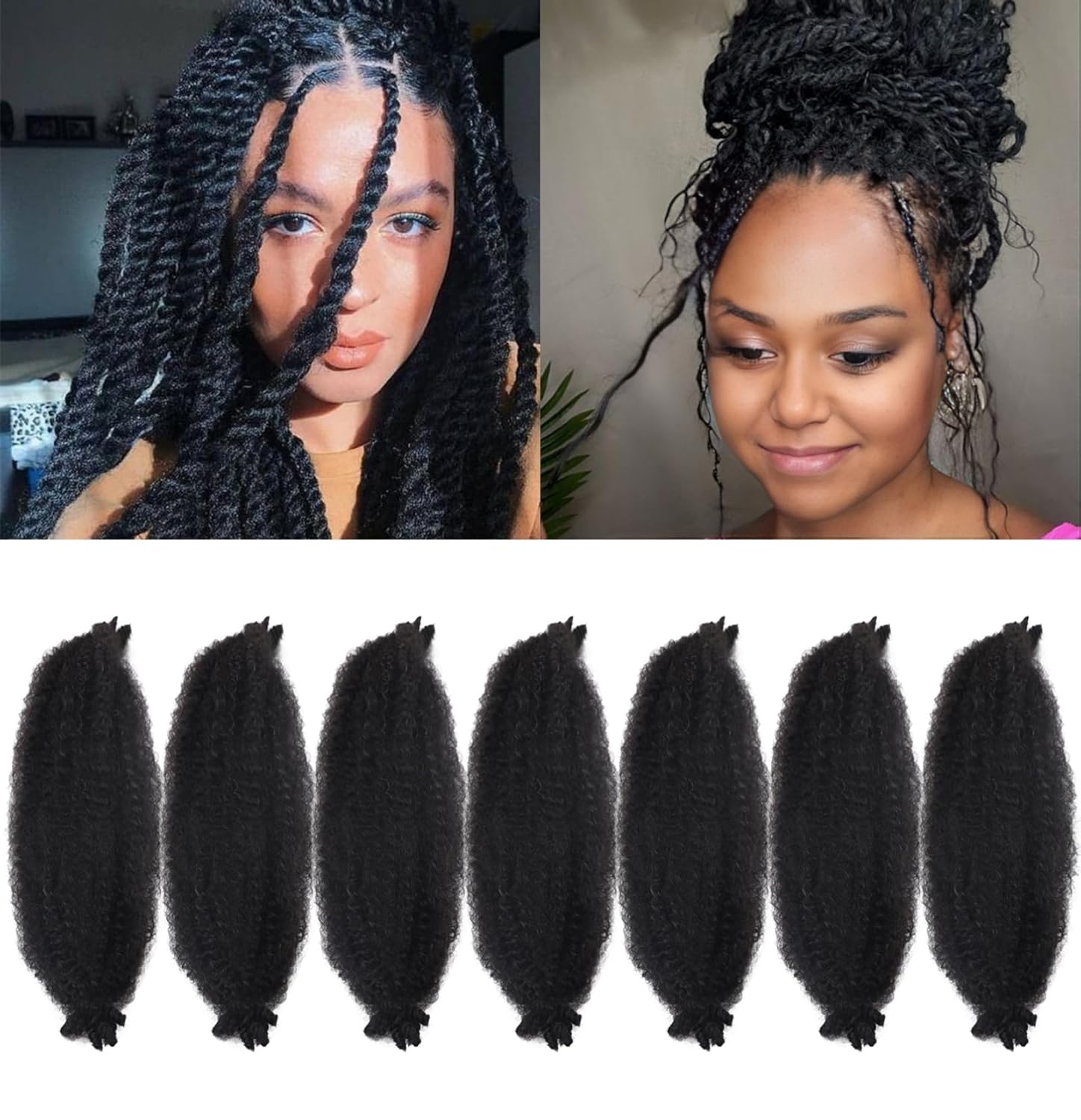 Marley Twist Braiding Hair 12 Inch Springy Afro Twist Hair 7 Packs Kinky Twist Braiding Hair for Butterfly Locs Pre Fluffy Spring Twist Hair Extensions for Black Women?12inch,2-7? 2-7 12 Inch