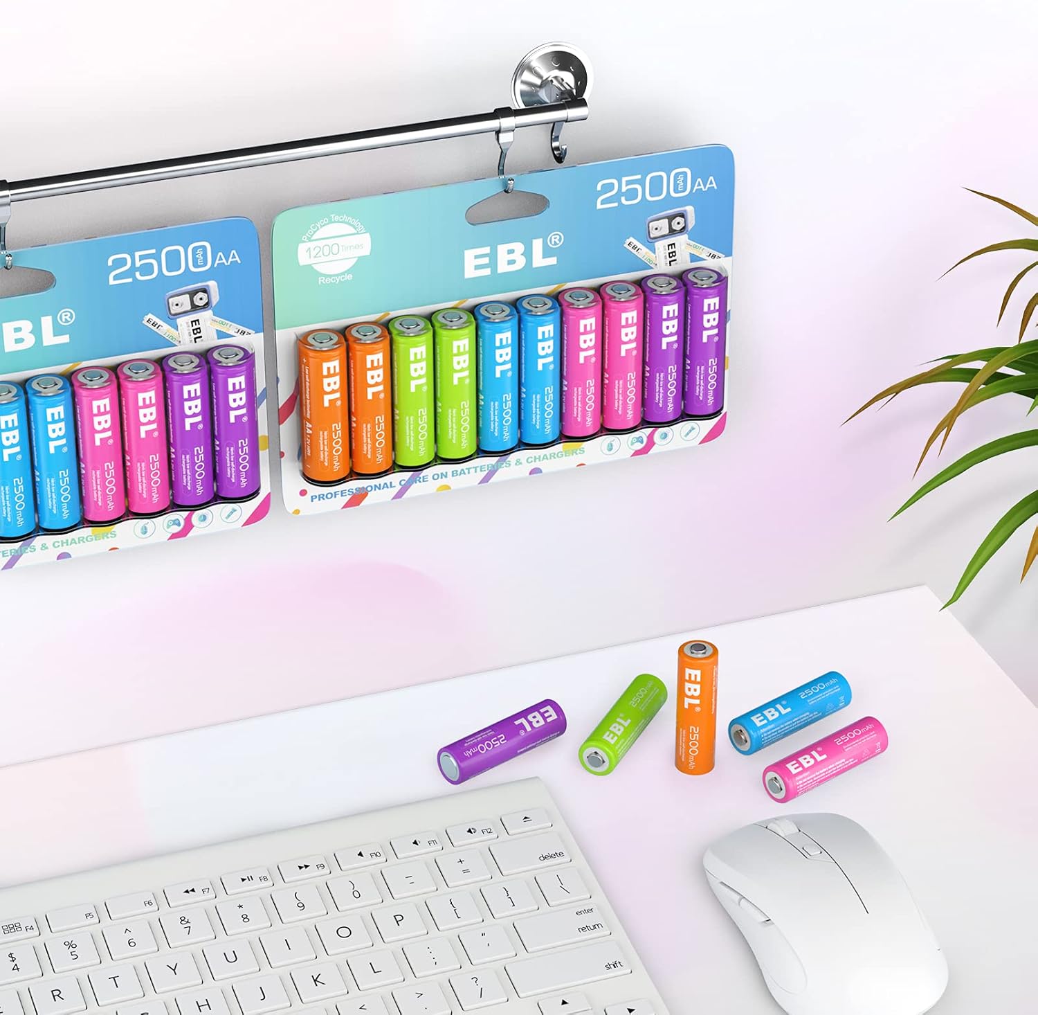 EBL AA AAA Batteries Combo, 10 Counts Rechargeable AA Batteries 2500mAh with 10 Counts AAA Batteries Long Lasting NiMH Rechargeable Battery