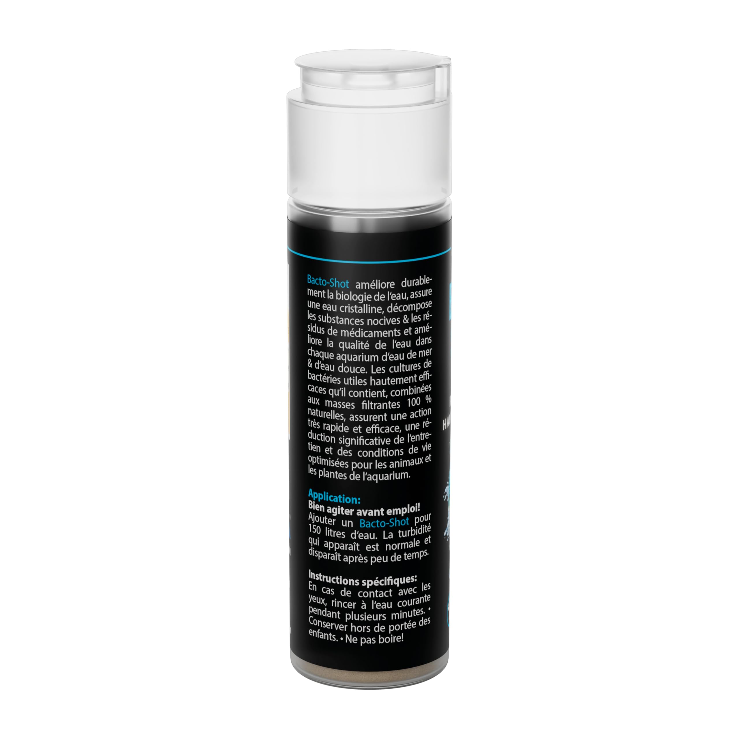 Bactéries Aquarium 50 ML – ARKA Bacto-Shot – clarifie l’Eau en 24h – bactéries vivantes nettoyantes & filtrantes avec Support Naturel – idéal en Cas de nitrites, Trouble ou démarrage
