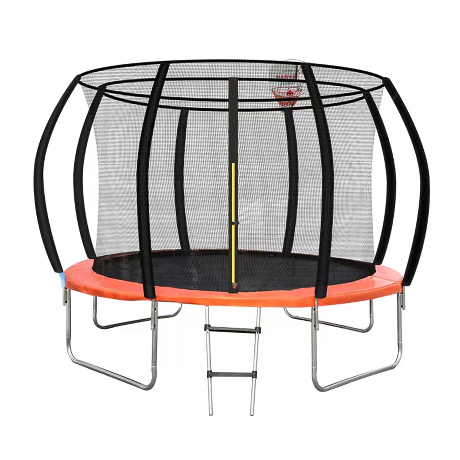 Trampoline for Kids 2 in 1 Trampoline With Basket Hoop Kids Outdoor Trampolines Jump Bed With Safety Enclosure Exercise Fitness Equipment