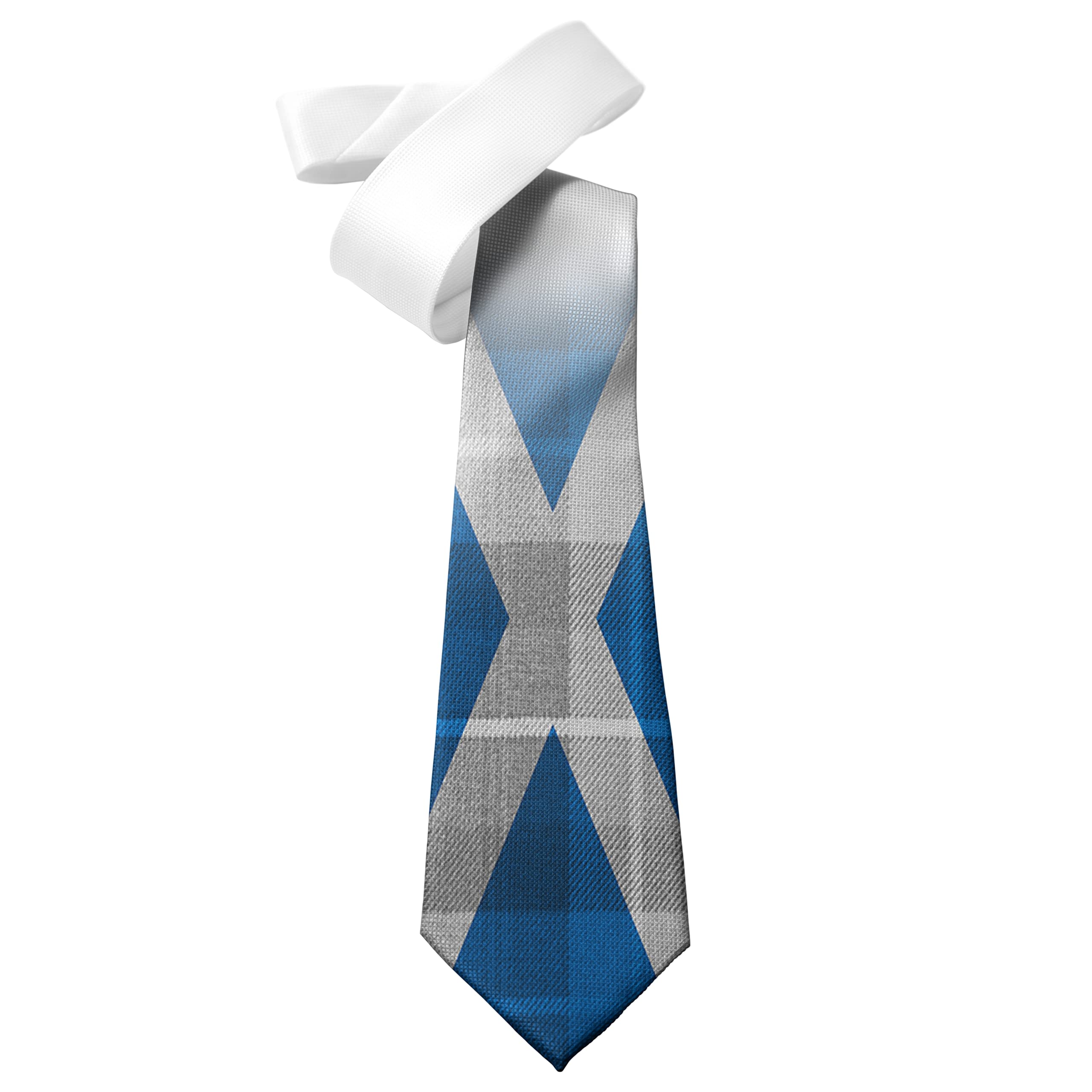 Shopquality4u Men's Tartan Squares Scotland Flag Design Printed Neck Tie - Polyester - Great Gift - Half Tie Print
