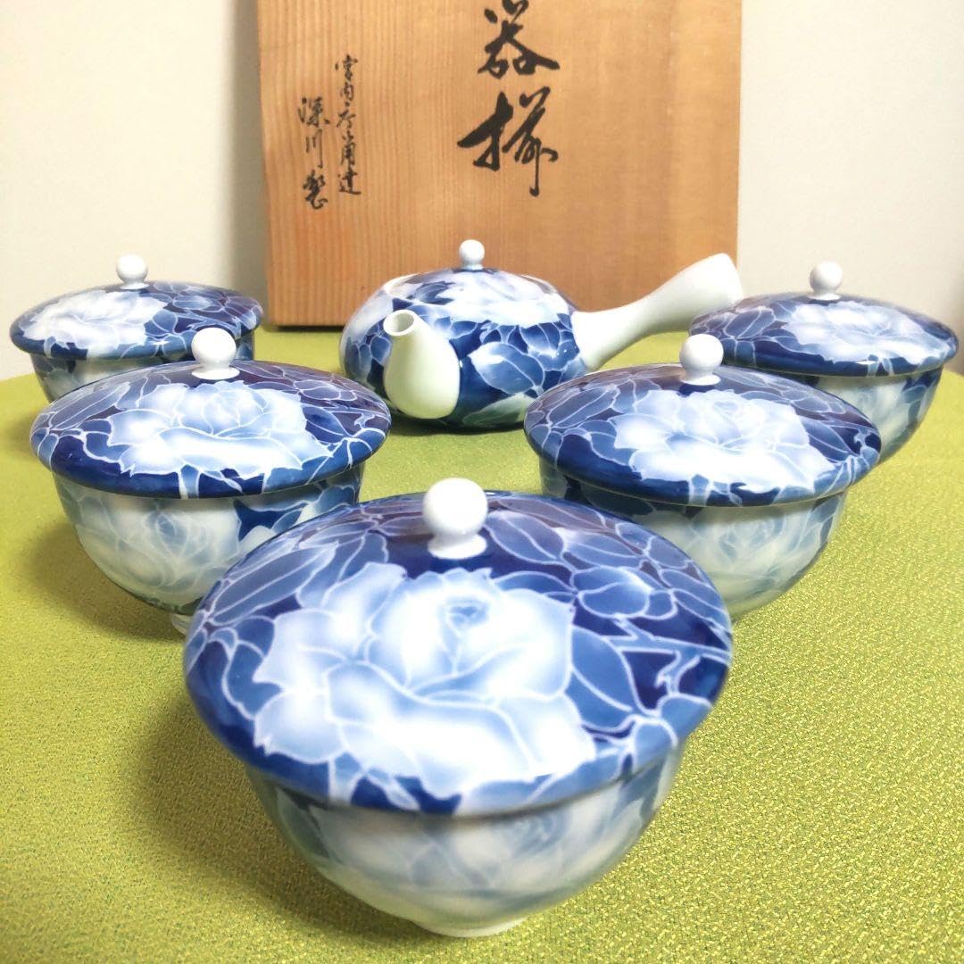 Amazon | 高級 深川製磁 古代バラ 急須 宮内庁御用達 品 蓋付 湯飲み