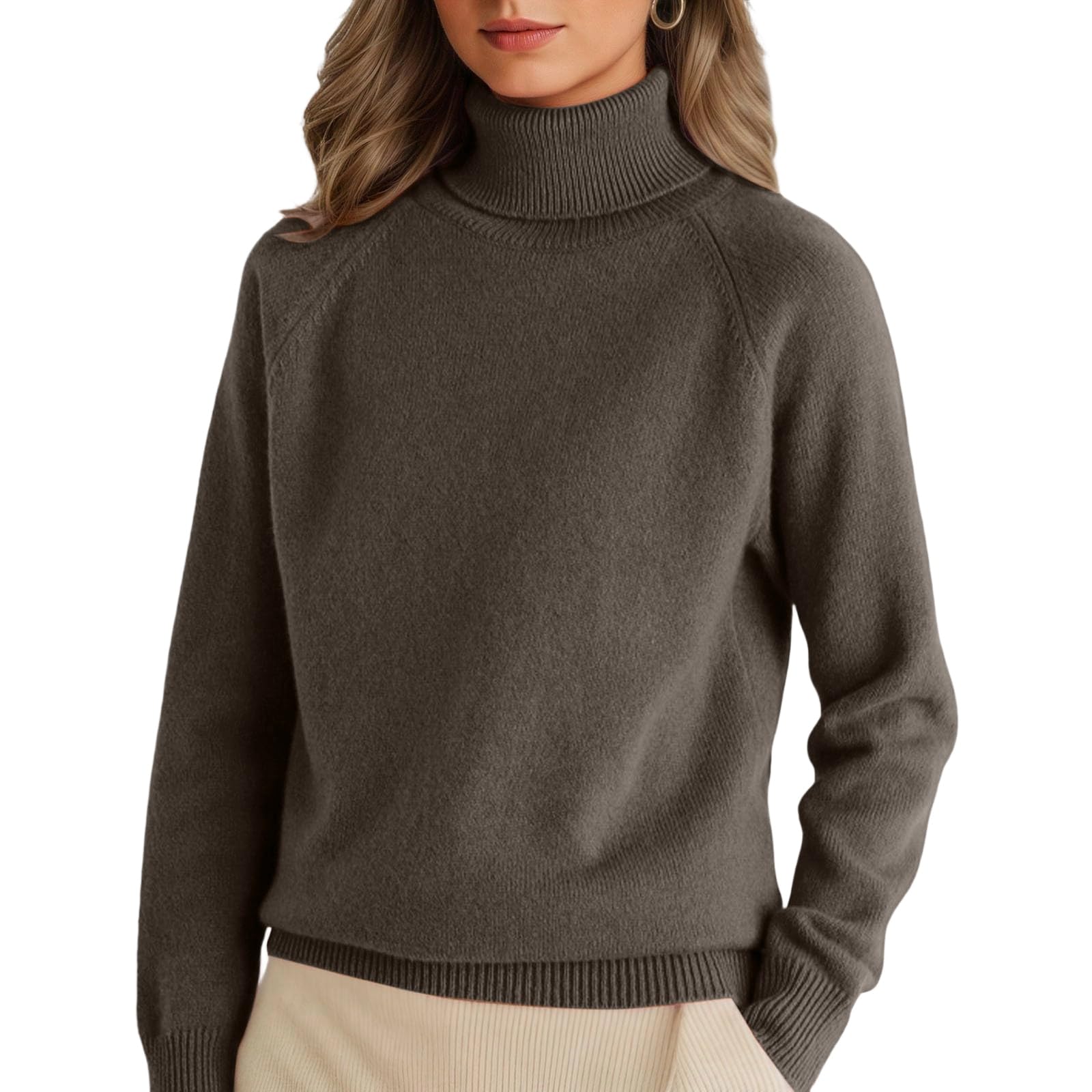 Turtleneck Sweater Women Mock Neck Long Sleeve Sweaters Warm Fall Winter Soft Warm Ribbed Chunky Knit Pullover Tops