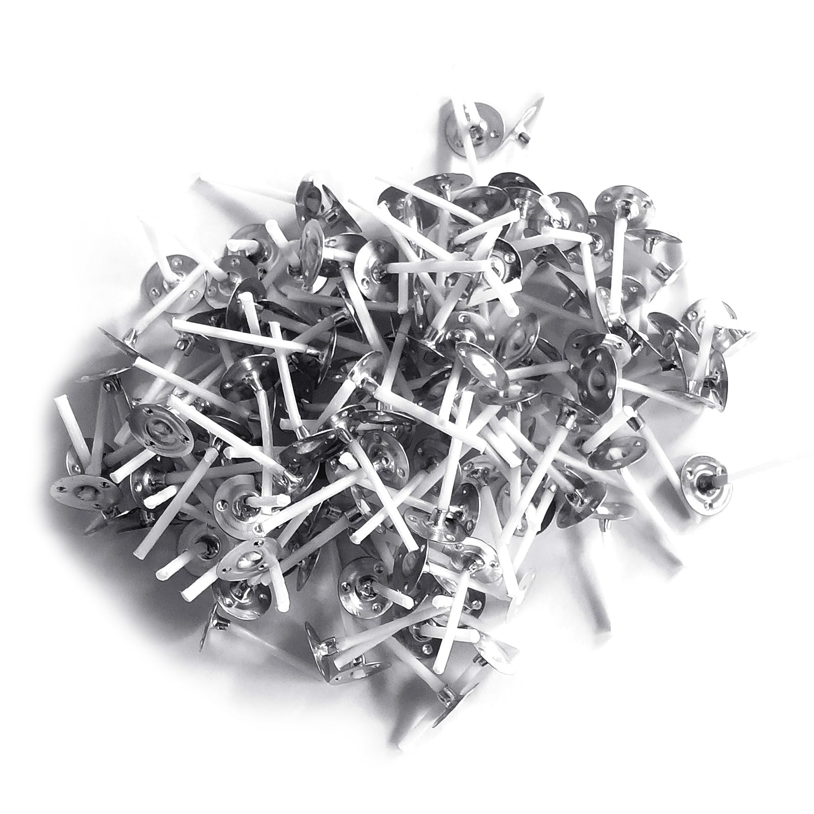 ROYJJ 200Pieces Pre Waxed and Tabbed Cotton Candle Wicks Cores with Metal Base for Scented Tealight Candle Making Decorative tealight candle wicks