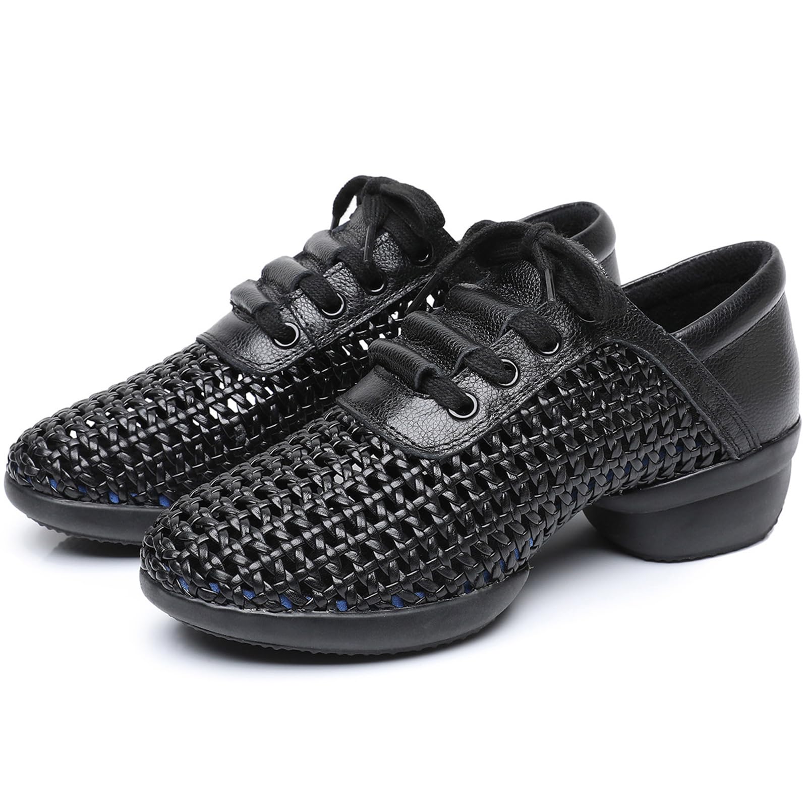 Zapatos de Baile Jazz Mujer con Suelas Divididas Zapatos de Entrenamiento Moderno Jazz con Cordones para Yoga Exteriores