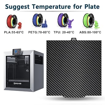280x280mm Build Plate for QIDI Q2 Build Plate Smooth Carbon Fiber + Diamond Pattern Double Sided Print Hot Bed Flexible Spring Steel Sheet Easy to Remove Prints PEO PET Plate for QIDI Q2 Accessories