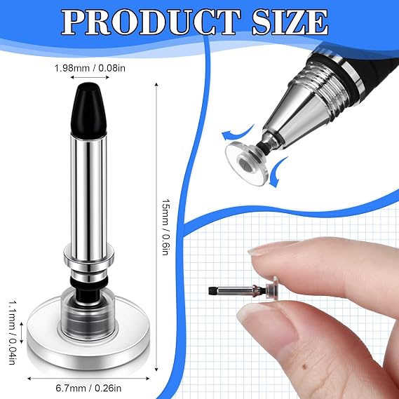 Yexiya 36 Pcs Stylus Disc Tips Replacement Only, Round Tip for Touch Screen | Precision Disc Tip Only, Universal Round Penpoint for Capacitive Touch Screen, Tablets Phones Drawing Writing Supplies