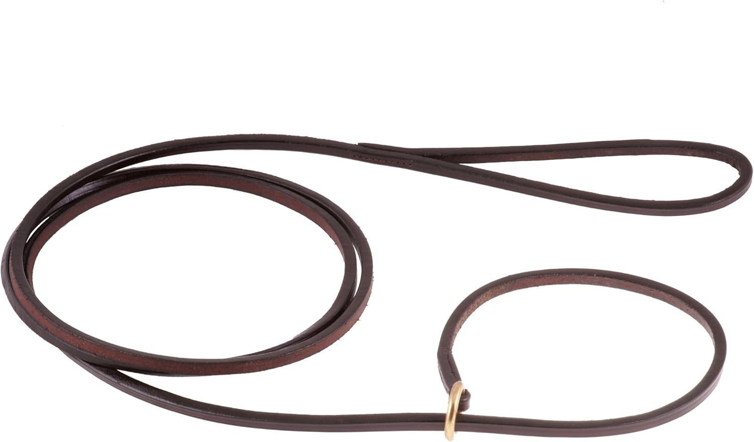 Alvalley Dog Training Flat Slip Lead - British Style Durable Leather Dog Leash - Smooth and Soft to Hold - Thin and Adjustable Slip Lead for Training, Walking, & Showing (Tan, 6ft Long, 5 mm Thick)