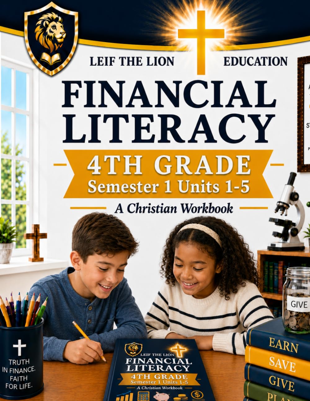 4th Grade Financial Literacy - Semester 1 (Units 1 -5): A Christian Homeschool workbook (Financial Workbooks - By Semesters)