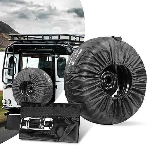 fasebeek 1 funda antipolvo para neumáticos de repuesto para automóvil, bolsa de almacenamiento de protección solar de neumáticos de 31 pulgadas de