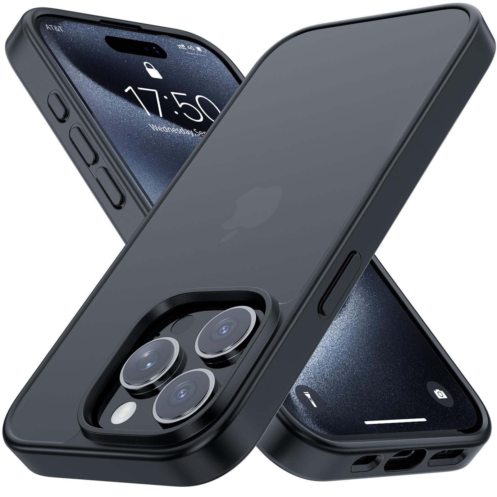 Amazon.co.jp: iPhone14 Pro ケース マット ブラック TPU+PC 耐衝撃