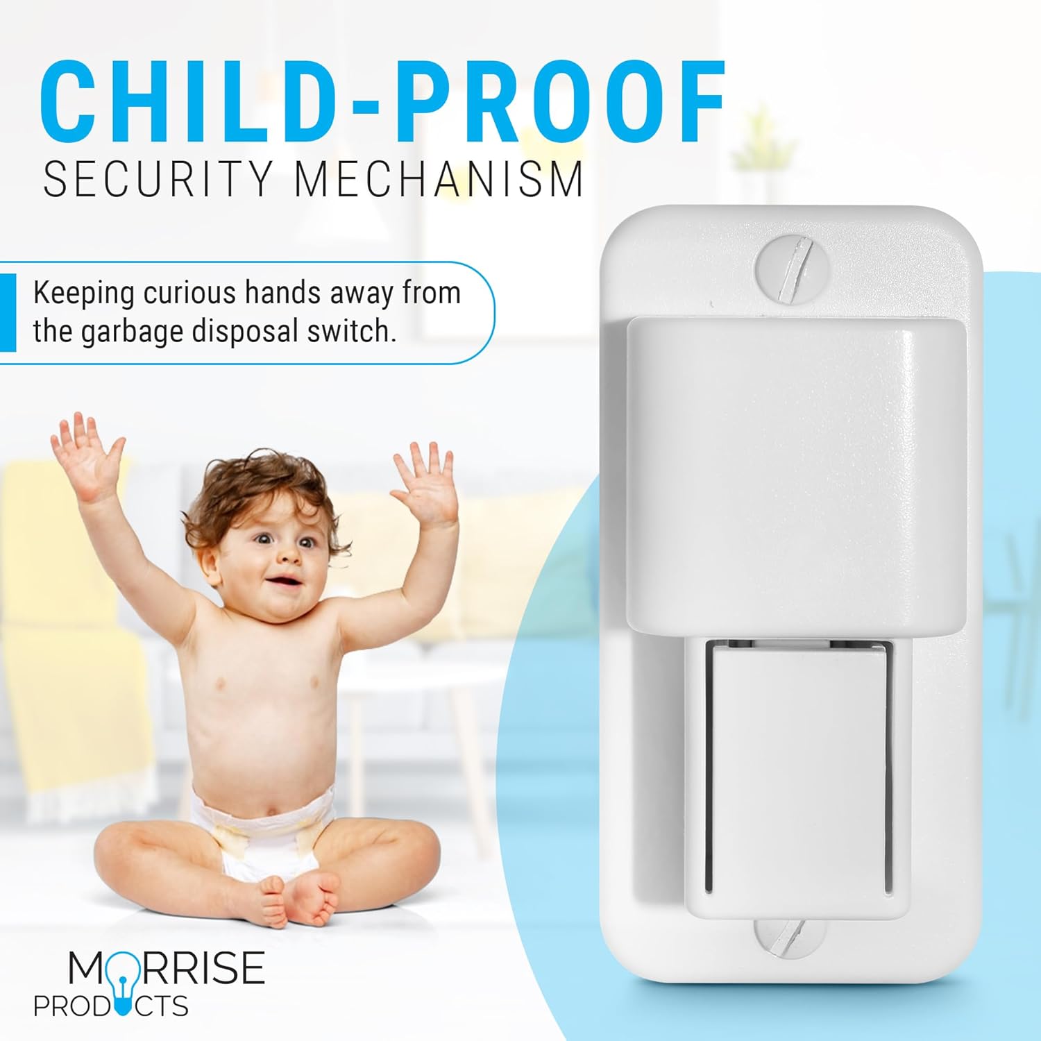Child Safety Garbage Disposal Light Switch Lock | Guard Children Protect With Push and Slide Switch