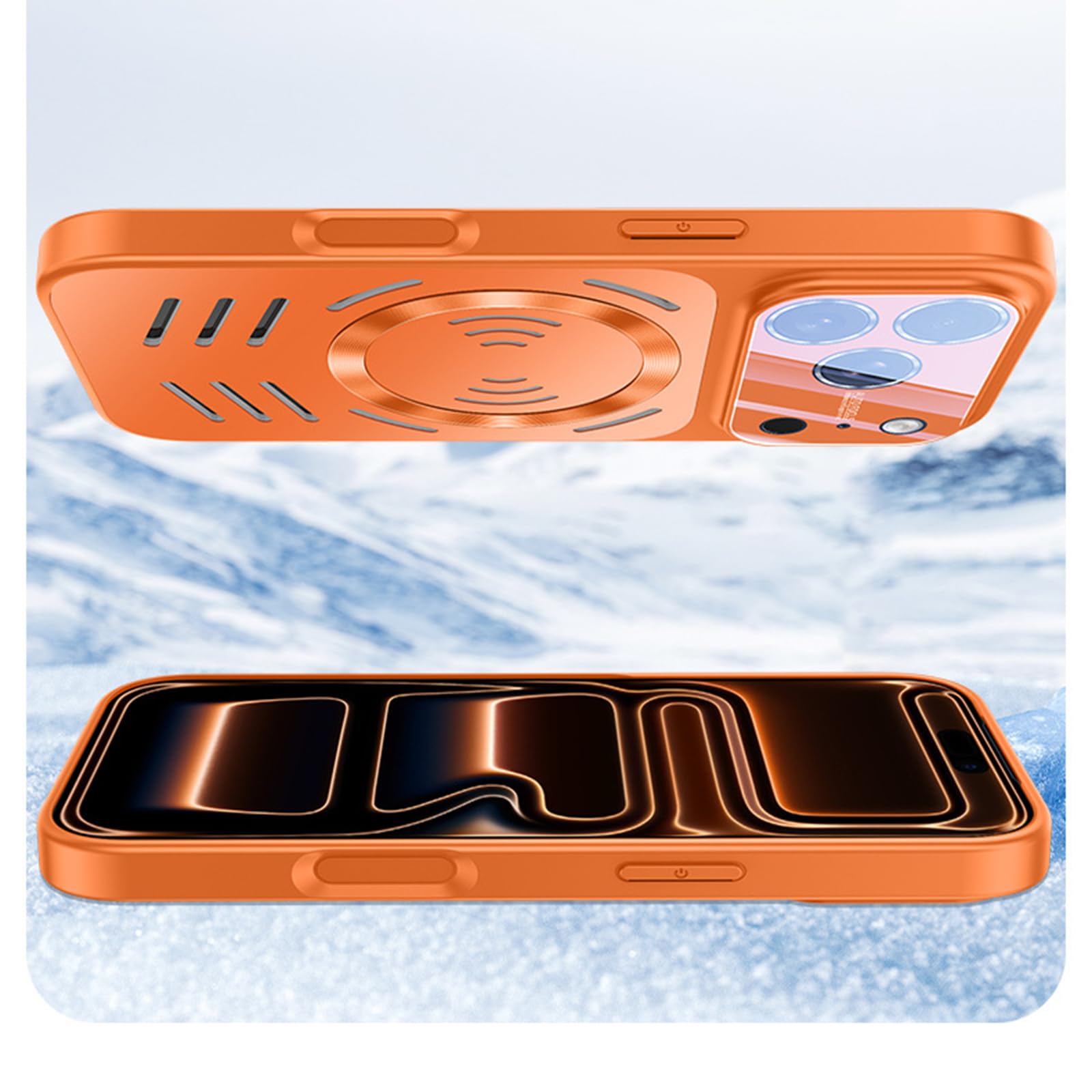 Cover Magnetica per iPhone 17 PRO Max/17 Pro/17, Dissipazione del Calore Sottile Antiurto Custodia Protezione Completa della Fotocamera,d'oro,17 PRO Max